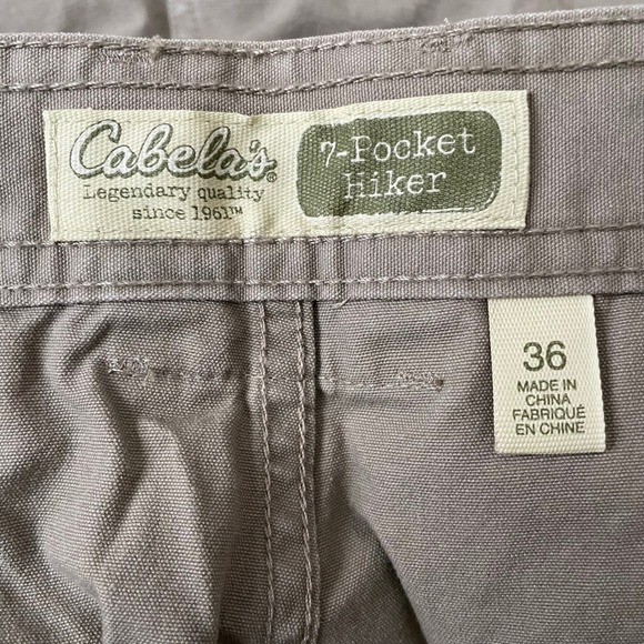 NEW Cabelas 7 Pocket Cargo Hiker Shorts Canvas Khaki Size 36 NWT Hiking Utility - Picture 8 of 9